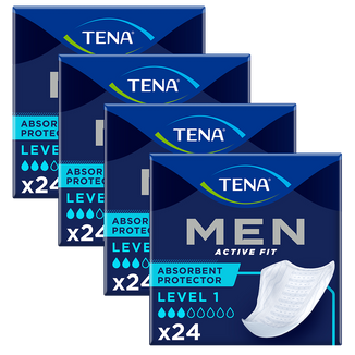 Zestaw Tena Men Active Fit, wkładki anatomiczne dla mężczyzn, Level 1, 4 x 24 sztuki - zdjęcie produktu