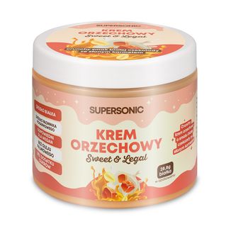 Supersonic, krem orzechowy, smak biała czekolada ze słonym karmelem i kawałkami orzechów, 160 g KRÓTKA DATA - zdjęcie produktu
