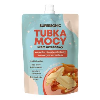 Supersonic Tubka Mocy, krem orzechowy, smak biała czekolada z karmelem, 50 g KRÓTKA DATA - zdjęcie produktu