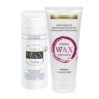 Zestaw Wax Pilomax Tricho, myjący peeling enzymatyczny do włosów i skóry głowy, 150 ml + maska magicznie odbudowująca do włosów farbowanych i zniszczonych, 200 ml - zdjęcie produktu