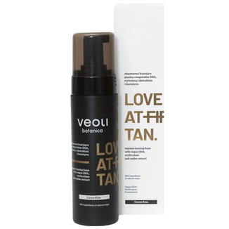 Veoli Botanica Love At First Tan, ekspresowa brązująca pianka z wegańskim DHA, erytrulozą i ekstraktem z bursztynu, Cocoa Kiss, 200 ml - zdjęcie produktu