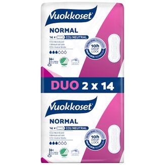 Vuokkoset White, podpaski bez skrzydełek, Normal, 2 x 14 sztuk - zdjęcie produktu