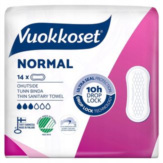 Vuokkoset White, podpaski bez skrzydełek, Normal, 14 sztuk - zdjęcie produktu
