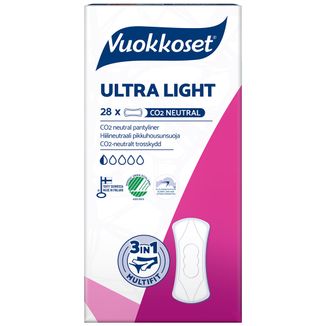 Vuokkoset White, wkładki higieniczne, Ultra Light, 28 sztuk USZKODZONE OPAKOWANIE - zdjęcie produktu