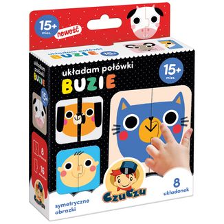 CzuCzu Układam połówki, układanka dla dzieci, od 15 miesiąca, Buzie, 16 elementów - zdjęcie produktu