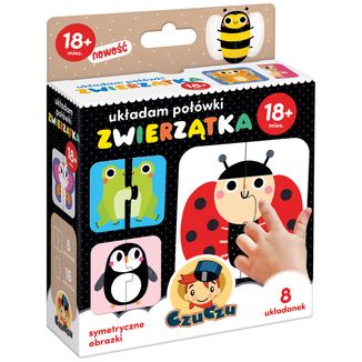 CzuCzu Układam połówki, układanka dla dzieci, od 18 miesiąca, Zwierzątka, 16 elementów - zdjęcie produktu