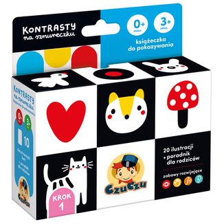 CzuCzu Kontrasty na sznureczku, książeczka dla dzieci, 0-3 miesiące - zdjęcie produktu