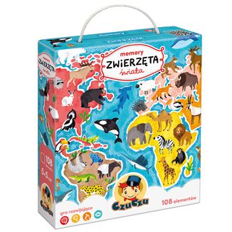 CzuCzu Memory Zwierzęta świata, gra dla dzieci, od 3 lat, 108 elementów - zdjęcie produktu