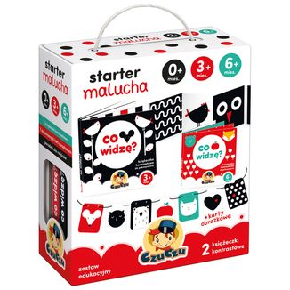 CzuCzu Starter malucha Co widzę, 2 książeczki kontrastowe dla dzieci, 0-6 miesięcy - zdjęcie produktu