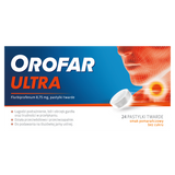 Orofar Ultra 8,75 mg, smak pomarańczowy, 24 pastylki Orofar Ultra 8,75 mg, smak pomarańczowy, 24 pastylki - miniaturka zdjęcia produktu