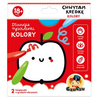CzuCzu Dłuuugie rysowanki Chwytam kredkę Kolory, 2 książeczki dla dzieci, od 18 miesięcy - zdjęcie produktu