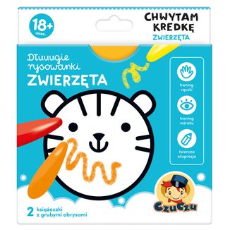 CzuCzu Dłuuugie rysowanki Chwytam kredkę Zwierzęta, 2 książeczki dla dzieci, od 18 miesięcy - zdjęcie produktu