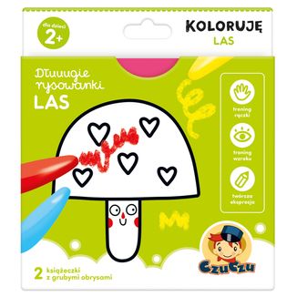 CzuCzu Dłuuugie rysowanki Koloruję Las, 2 książeczki dla dzieci, od 2 lat - zdjęcie produktu
