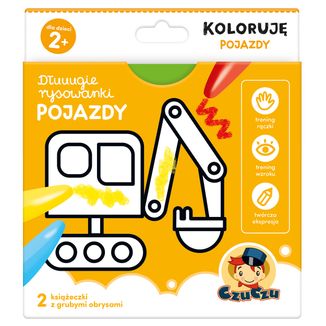 CzuCzu Dłuuugie rysowanki Koloruję Pojazdy, 2 książeczki dla dzieci, od 2 lat - zdjęcie produktu