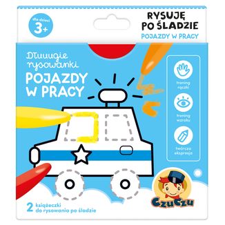CzuCzu Dłuuugie rysowanki Rysuję po śladzie Pojazdy w pracy, 2 książeczki dla dzieci, od 3 lat - zdjęcie produktu