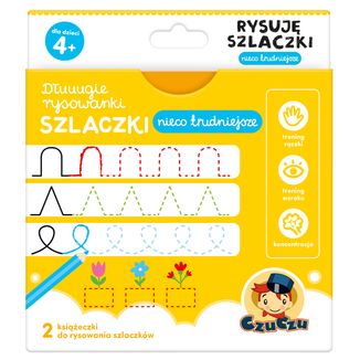 CzuCzu Dłuuugie rysowanki Rysuję szlaczki Nieco trudniejsze, 2 książeczki dla dzieci, od 4 lat - zdjęcie produktu