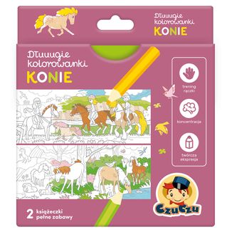 CzuCzu Dłuuugie kolorowanki Konie, 2 książeczki dla dzieci, od 4 lat - zdjęcie produktu