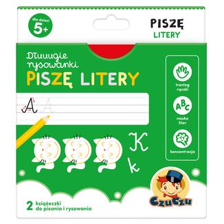 CzuCzu Dłuuugie rysowanki Piszę litery, 2 książeczki dla dzieci, od 5 lat - zdjęcie produktu