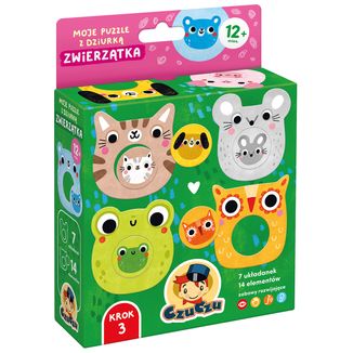 CzuCzu Zwierzątka, puzzle z dziurką dla dzieci, od 12 miesięcy, 14 elementów - zdjęcie produktu