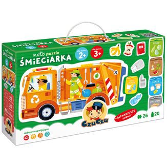 CzuCzu Moto Puzzle Śmieciarka, puzzle dla dzieci, 2-3 lata, 26 elementów - zdjęcie produktu