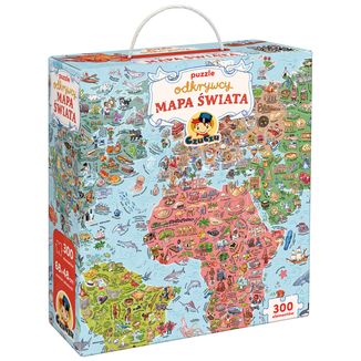 CzuCzu Puzzle odkrywcy Mapa świata, puzzle dla dzieci, od 7 lat, 300 elementów - zdjęcie produktu