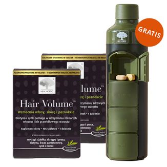 Zestaw New Nordic Hair Volume, 2 x 105 tabletek + bidon z szufladkami na lekarstwa gratis - zdjęcie produktu