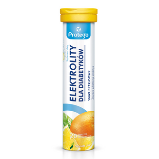 Protego Elektrolity dla diabetyków, smak cytrusowy, 20 tabletek musujących - zdjęcie produktu