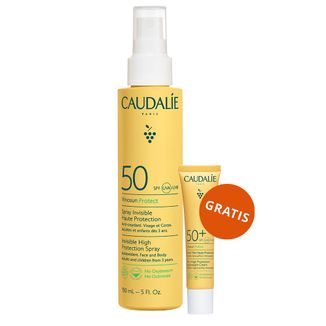 Caudalie Vinosun Protect, niewidoczny spray o wysokiej ochronie, SPF 50, 150 ml + niewidoczny, lekki, krem o bardzo wysokiej ochronie, SPF 50+, 20 ml gratis - zdjęcie produktu