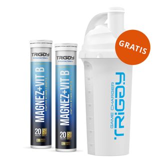 Zestaw Triggy Magnez + Vit. B, smak czarnej porzeczki, 2 x 20 tabletek musujących + shaker, 700 ml gratis - zdjęcie produktu