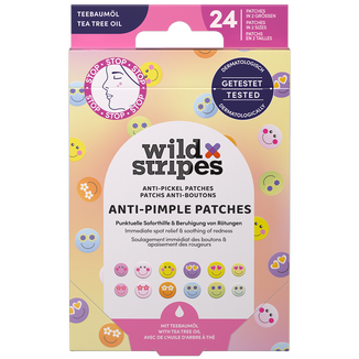 Wild Stripes Anti-Pimple Patches Smile Stop, plastry na wypryski z olejkiem z drzewa herbacianego, 24 sztuki USZKODZONE OPAKOWANIE - zdjęcie produktu