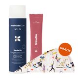 Zestaw Health Labs Gentle On, trychoszampon przeciw wypadaniu włosów dla mężczyzn, 250 ml + ShineMe, 30 saszetek + turban do włosów gratis - miniaturka zdjęcia produktu