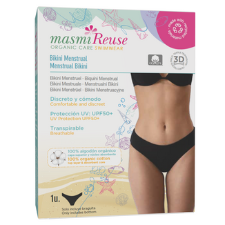 Masmi Reuse, bikini menstruacyjne, UPF 50+, czarne, rozmiar L - zdjęcie produktu