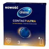 Unimil Contact Ultra, prezerwatywy ekstra nawilżane, ultracienkie, 3 sztuki - miniaturka zdjęcia produktu