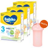 Zestaw Bebiko Junior 3 Nutriflor Expert, odżywcza formuła na bazie mleka, powyżej 1 roku, 3 x 600 g + Boon, bidon ze słomką Swig, 265 ml gratis - miniaturka zdjęcia produktu