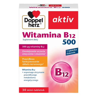 Doppelherz Aktiv Witamina B12 500, 30 tabletek - zdjęcie produktu