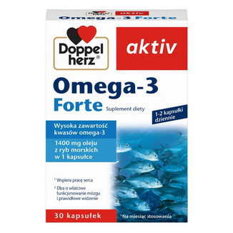 Doppelherz Aktiv Omega 3 Forte, 30 kapsułek - zdjęcie produktu