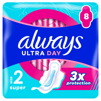 Always Ultra Day, podpaski ze skrzydełkami, Super, 8 sztuk - zdjęcie produktu