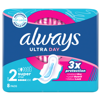 Always Ultra Day, podpaski ze skrzydełkami, Super, 8 sztuk - zdjęcie produktu