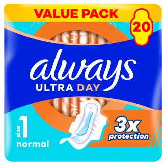 Always Ultra Day, podpaski ze skrzydełkami, Normal, 20 sztuk - zdjęcie produktu