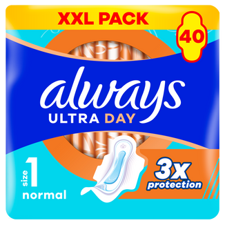 Always Ultra Day, podpaski ze skrzydełkami, Normal, 40 sztuk - zdjęcie produktu