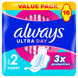 Always Ultra Day, podpaski ze skrzydełkami, Super, 16 sztuk - miniaturka zdjęcia produktu