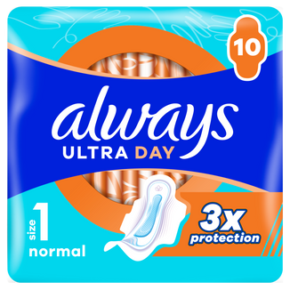 Always Ultra Day, podpaski ze skrzydełkami, Normal, 10 sztuk - zdjęcie produktu