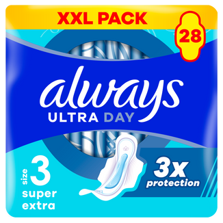 Always Ultra Day, podpaski ze skrzydełkami, Super Extra, 28 sztuk - zdjęcie produktu