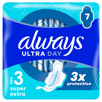 Always Ultra Day, podpaski ze skrzydełkami, Super Extra, 7 sztuk - zdjęcie produktu