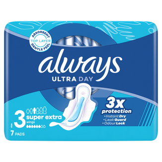 Always Ultra Day, podpaski ze skrzydełkami, Super Extra, 7 sztuk - zdjęcie produktu