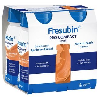 Fresubin Pro Compact Drink, preparat odżywczy, smak morela-brzoskwinia, 4 x 125 ml - zdjęcie produktu