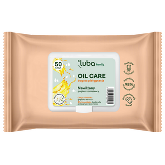 Luba Eco Family, nawilżany papier toaletowy, oil care, 50 sztuk - zdjęcie produktu