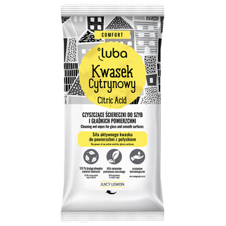 Luba Comfort Kwasek cytrynowy, uniwersalne chusteczki czyszczące, antybakteryjne, 24 sztuki - zdjęcie produktu