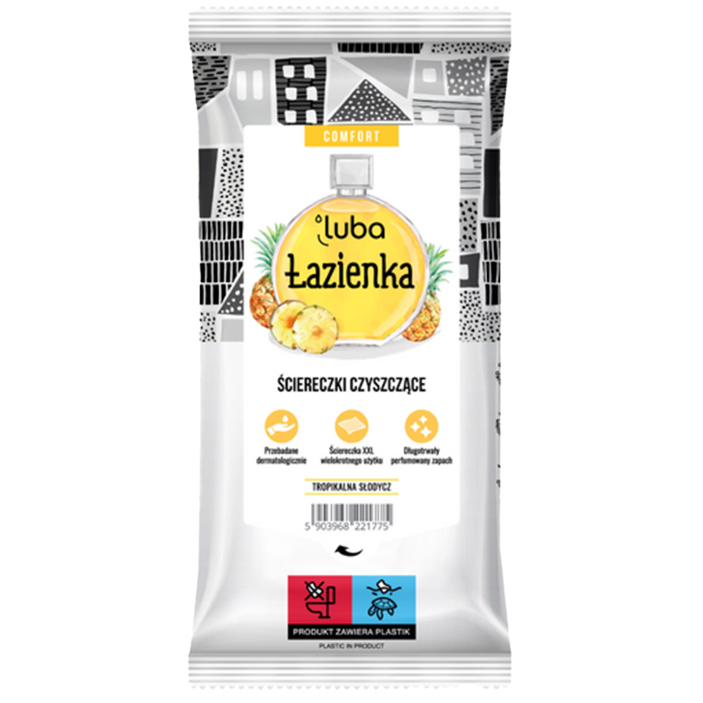 Nieznana Luba Comfort, czyszczące ściereczki do łazienki, perfumowane, 32 sztuki — Inhaltsstoffe und Bewertung