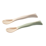 BabyOno, elastyczne łyżeczki silikonowe, beżowa i szałwiowa, od 6 miesiąca, 2 sztuki - miniaturka zdjęcia produktu